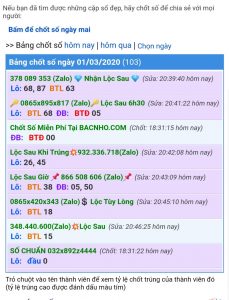 Chốt số tại rồng bạch kim